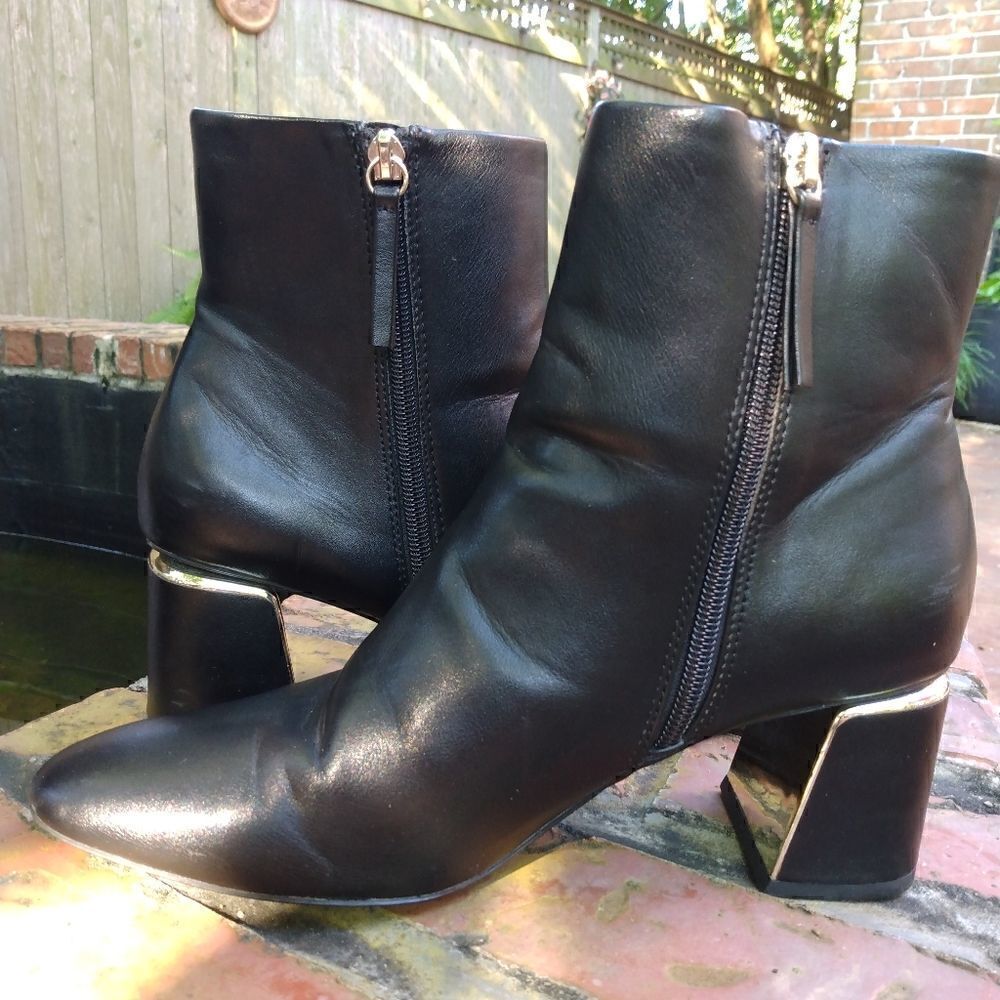 Zara Basic Block Heel Side Zip Bootie! - image 3